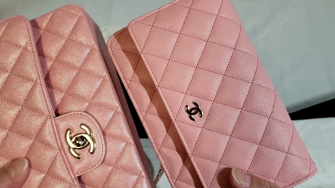 NIB 19S Chanel Iridescent Pink Caviar Classic Wallet on Chain Pearly C –  Boutique Patina