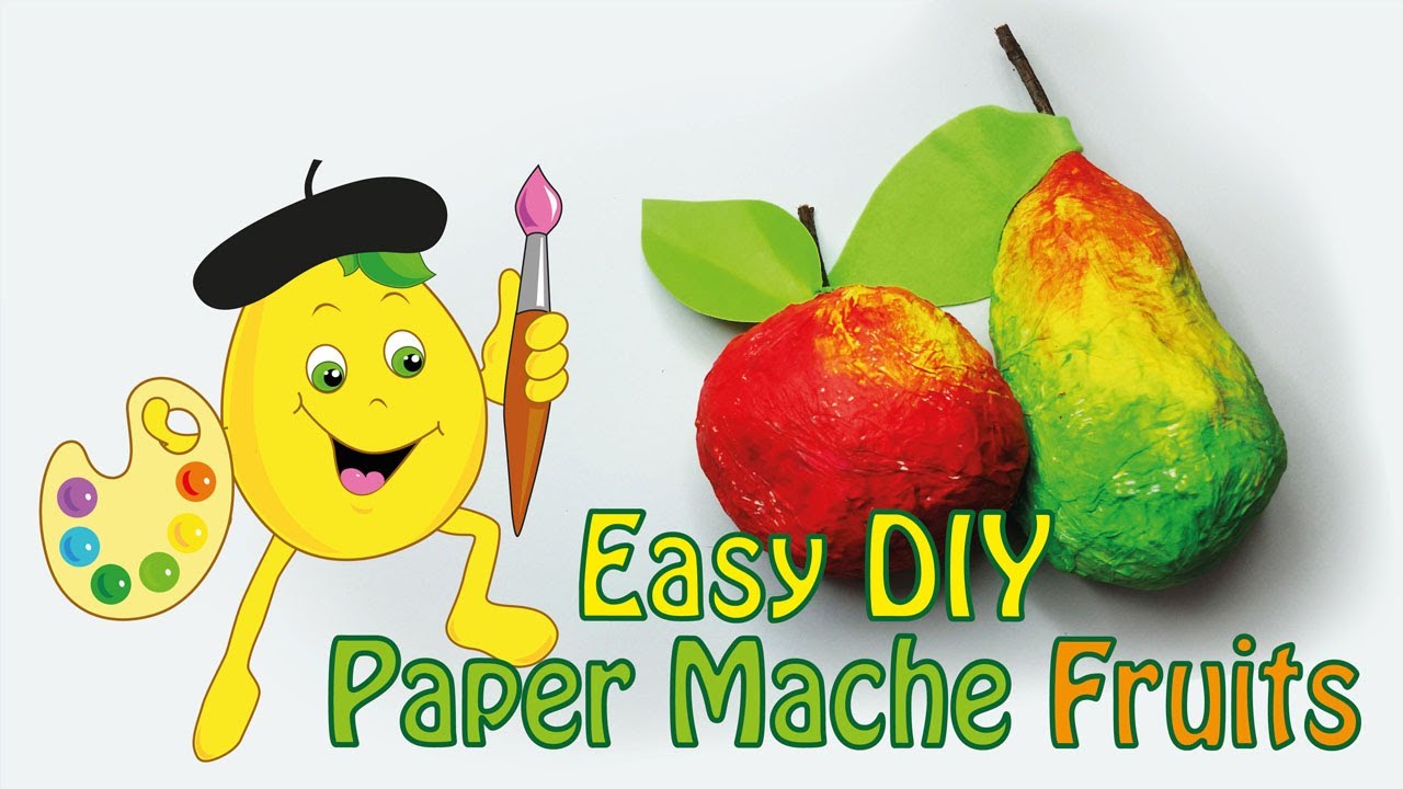 EASY Papier Mache Fruits!!! How to Make Paper Mache Apple and Pear