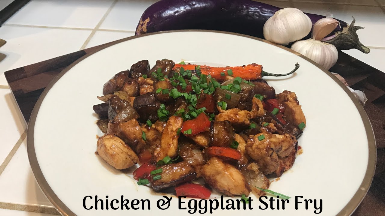 Chicken & Eggplant Stir Fry in Garlic Sauce Quick Video Taste of