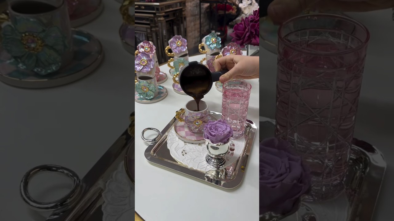 model crockery with luxury designer stylish kitchenware dining table tea ☕