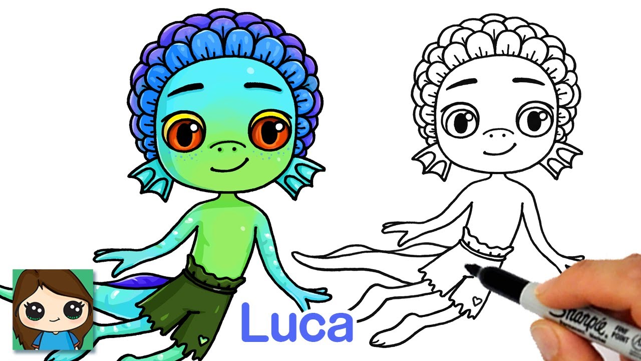 How To Draw Luca Paguro Sea Monster - Easy Step By Step Sea