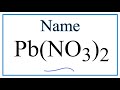 Lead Nitrate and Polyatomic Ions