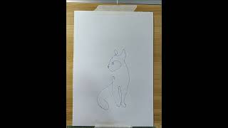 One-stroke cat drawing practice