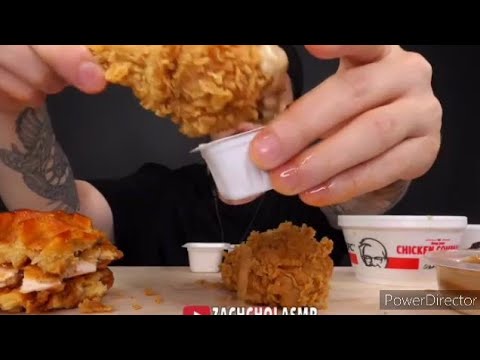 اصوات الاكل الحقيقية الدجاج المقرمش الرائع اتحداك ما تشعر بالجوع