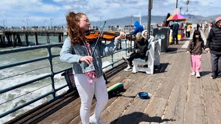 Stand By Me - Ben E. King | Santa Monica Pier Violin Street Performance - Holly May Violin