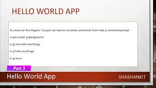Part 3 Hello World App Angular 7 in Hindi