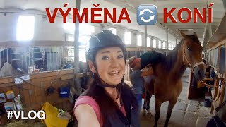 Výměna koní 🏇 Jaru na Korvínovi 🏇 Šárka na Mangovi 🏇 Kde mají holky na koních mobil 👙 VLOG