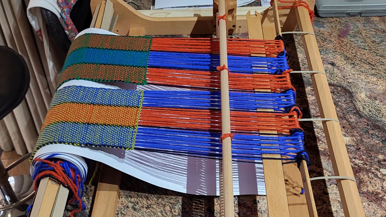 Removing my first sample weave from my 80cm Ashford Rigid Heddle Loom 