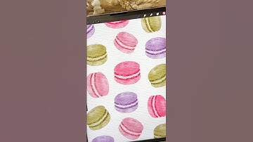 how to draw macarons easily on procreate with the best digital watercolour brushes #procreate #art