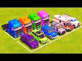 VUS GAME - TRANSPORTING POLICE CARS, FIRE DEPARTMENT, AMBULANCE VEHICLES WITH TRUCKS - FS22 #267