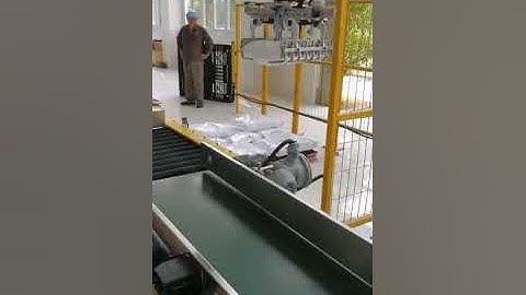 Automatic robot hand grab bag powder rice bag palletizing machine bag stacking machine