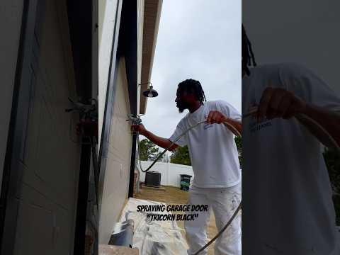 Spraying garage door