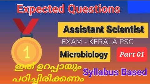 Assistant Scientist |PSC|Kerala|Pollution Control Board | Expected questions part01 Microbiology
