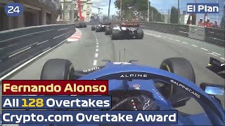 All 128 Overtakes From Fernando Alonso in 2021 (Crypto.com Overtake Award Runner-up)