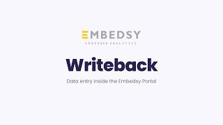 Power BI Writeback in the Embedsy Portal (30 seconds)