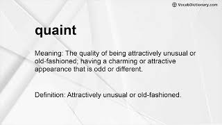 quaint Meaning