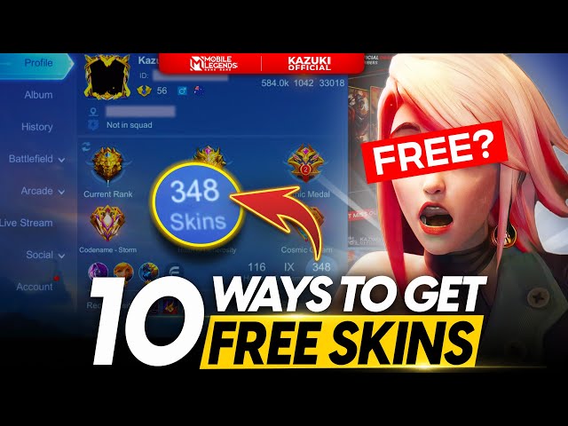10 FREE WAYS TO GET SKINS IN MOBILE LEGENDS class=