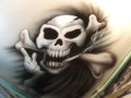 エアブラシ教室　ガイコツ描き方のテクニック塗装　　Airbrush Skull