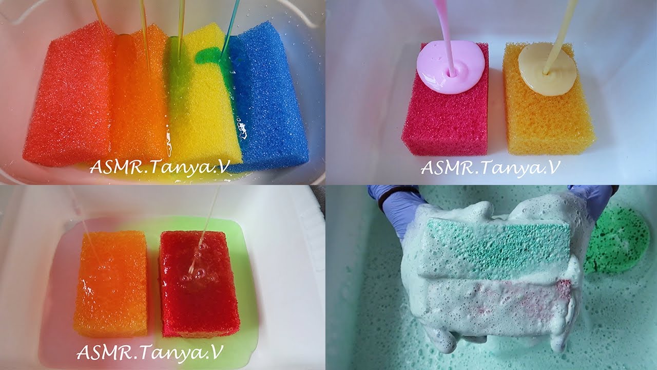 ASMR Plastic Sponges Compilation ✨ Sponge Squeezing ASMR