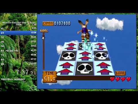 Monster Rancher Hop-a-bout 86 Stages/100%1:01:59 (Any% , 41:58) Speedrun