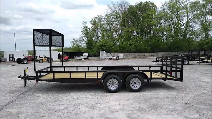 Utility Trailer 6.4' X 18' Tandem Dovetail With Cage