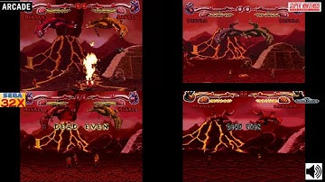 Primal Rage Diablo Background Comparison Arcade VS 32X VS SNES VS Megadrive Console VS Console