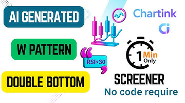 AI Intraday Screener for Smart Traders | Double Bottom | W pattern |Chartink Scanner & Tools