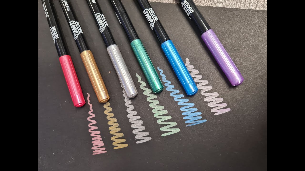 Funnasting Metallic Pennen, 12 kleuren metallic