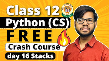 Class 12 Python | Stacks in Python Day 16  | Class 12 CS Board Exam 23-24 | Vishal Kumar