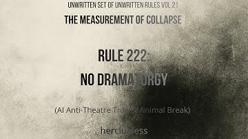 rule 222: no dramaturgy | herclueless (AI Anti-Theatre Trap / Minimal Break)