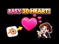 Easy Low-Poly Valentine's Heart in Blender 5 #blender3d #blendertutorial