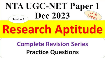 Complete Revision Series - Session 3 - Research Aptitude - NTA UGC NET - Paper 1 - 2024 - Dr Triptii