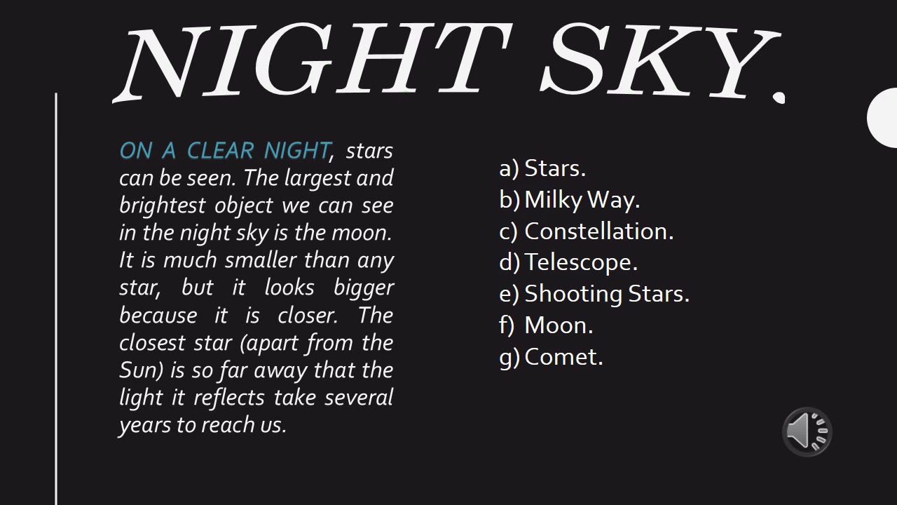 About the night sky YouTube