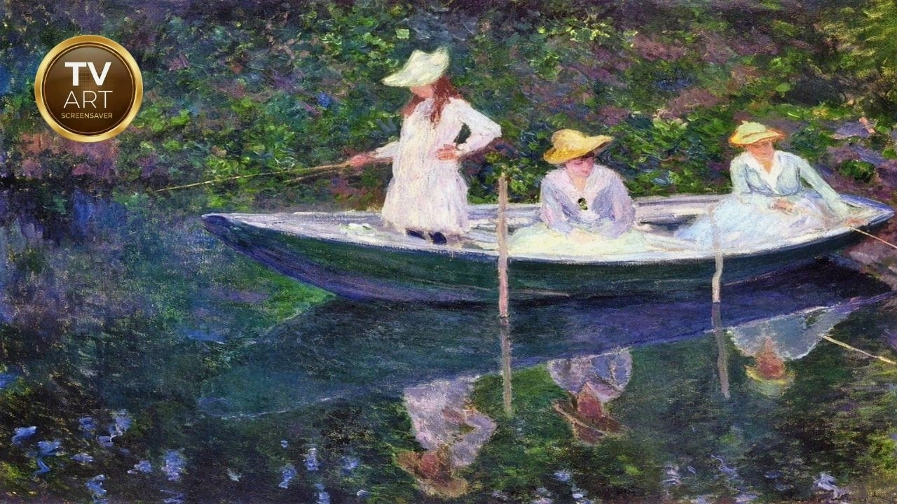 Claude Monet - Boat in Giverny - 2 Hour Screensaver