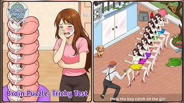 Brain Puzzle Tricky Test Level 13: Blindfolded Catching Gemes!Gameplay Solution