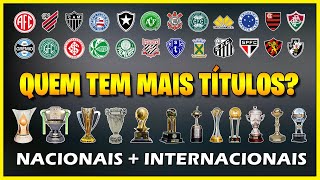 ATUALIZADO ● OS CLUBES COM MAIS TITULOS NO BRASIL - Somando Nacionais e Internacionais