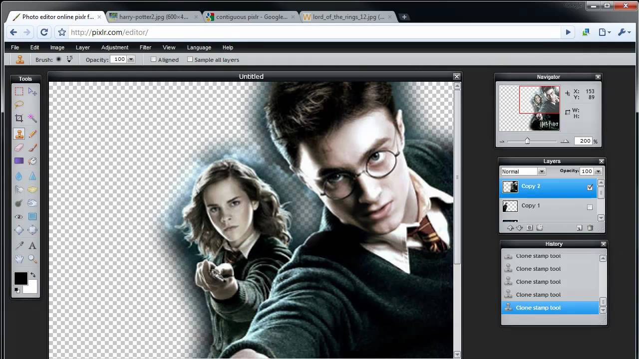 Pixlr Tutorial Collage Harry Potter Part 1 2 Youtube