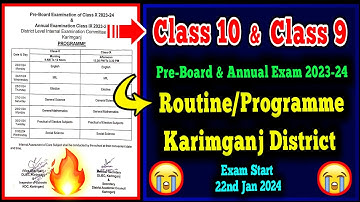 Class 10 & 9 Pre-Final Exam 2024 Routine/Programme | SEBA | HSLC 2024 Exam | Karimganj District