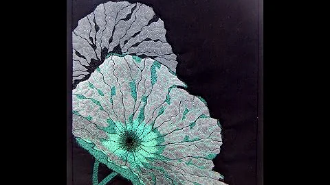 Thread Sketching in Action No 55 - Lotus Leaf Study