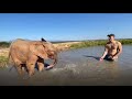 Khanyisa, Adine and Xander playing around at the dam