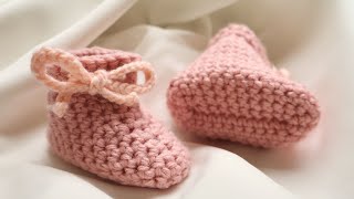 How to Crochet Baby Booties for 6-9 months (easy crochet tutorial)