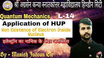 L-14 | Non Existence of Electron Inside Nucleus - Application of HUP | B.Sc.3rd Year | Manish Jadoun