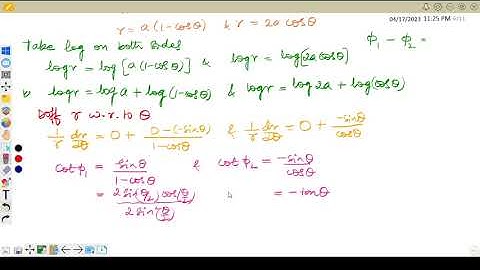 Angle of intersection of two polar curves Ex-1 22MATX11 21MAT11 18MAT11 VTU SUK M1 Engg Maths