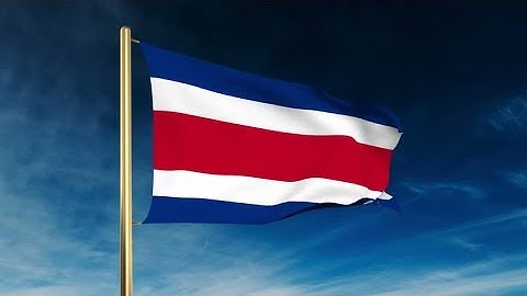 4K Costa Rica flag slider style. Waving in the win with cloud background animation Stock video