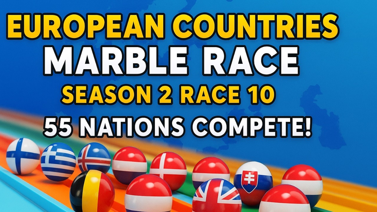 European Country Races European Countries Marble Race | Season 2 Race 10 | 55 Nations Compete ...