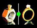 HOW TO MAKE A GOLDEN DIAMOND RING FROM A NUT FOR FREE || 28 DIY JEWELRY