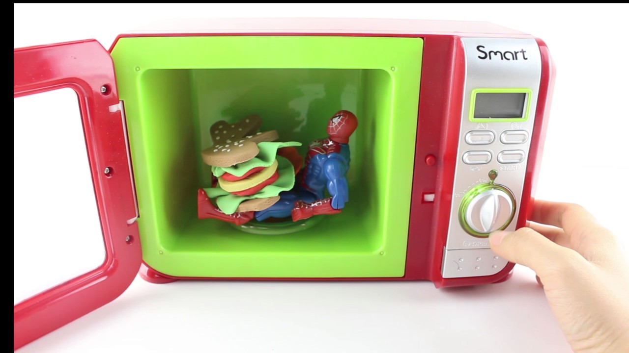 Spiderman Just like Home Microwave OVEN TOY Play Dough Food Cooking