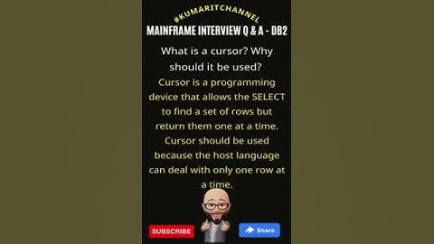Mainframe DB2 Interview Q & A #kumaritchannel #ibm #mainframe #mainframedb2