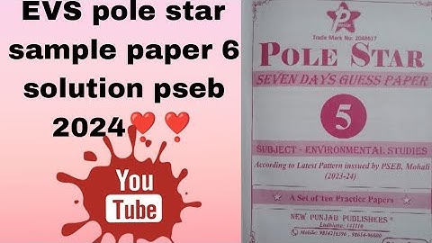 EVS pole star sample paper 6 solution of class 5th pseb 2024❣️❣️