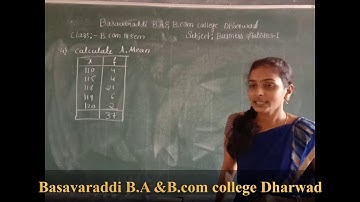 Bcom 3rd sem B.S Statistics  promblems based on A. mean part-2 Basavaraddi B.A&B.com College Dharwad